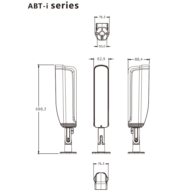 Alean ABT-i60 Ζεύγος Aνιχνευτών Beams Διπλής Δέσμης 60 Μέτρων 3 Συχνοτήτων με Ενσωματωμένη Βάση