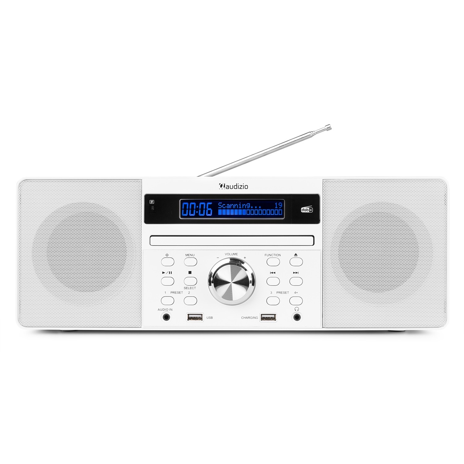 AUDIZIO PRATO WHITE Ραδιόφωνο STEREO DAB+ FM με AUX IN - USB - Bluetooth και CD player 102.217