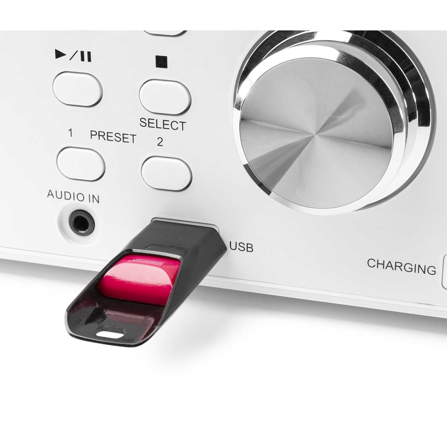 AUDIZIO PRATO WHITE Ραδιόφωνο STEREO DAB+ FM με AUX IN - USB - Bluetooth και CD player 102.217