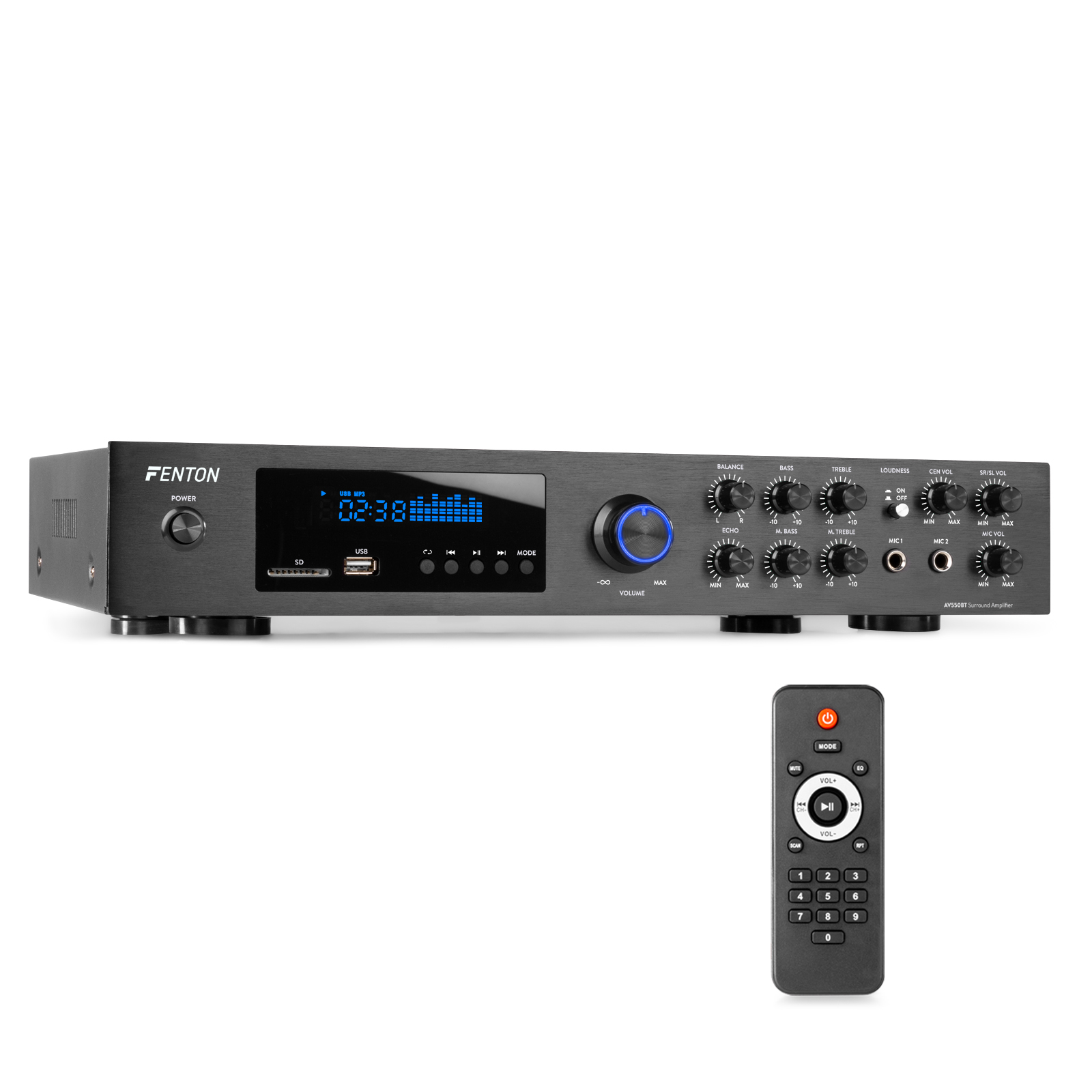 FENTON AV550BT 5.1 Channel Home Surround amplifier 320 Watt FM/USB/MP3/SD/BT (103.230)