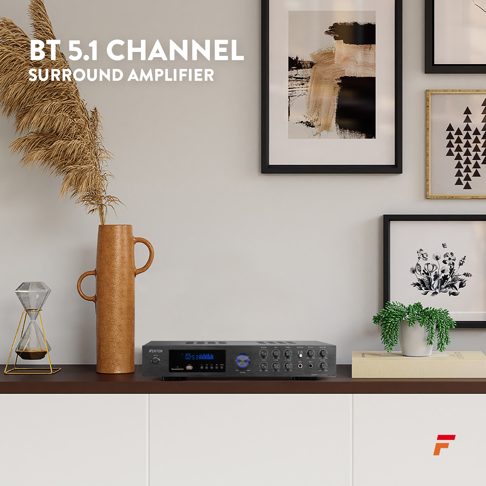 FENTON AV550BT 5.1 Channel Home Surround amplifier 320 Watt FM/USB/MP3/SD/BT (103.230)