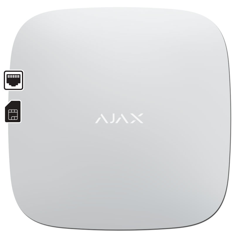 AJAX HUB WHITE - Ασύρματη Κεντρική Μονάδα GSM/GPRS και Ethernet, σε λευκό χρώμα. (7561.01.WH1)