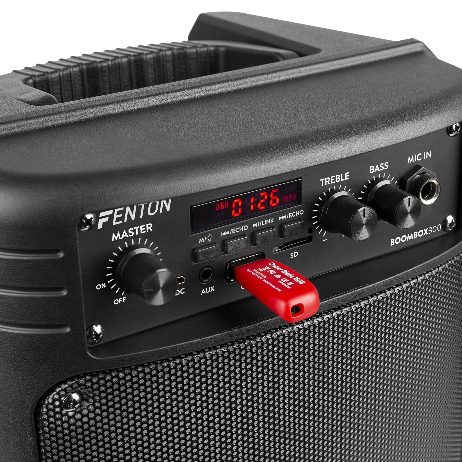 FENTON BOOMBOX300 Party Speaker Karaoke 2x 6.5