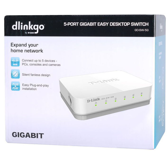 D-LINK GO-SW-5G 5-Port Fast Ethernet Easy Desktop Switch 10/100/1000