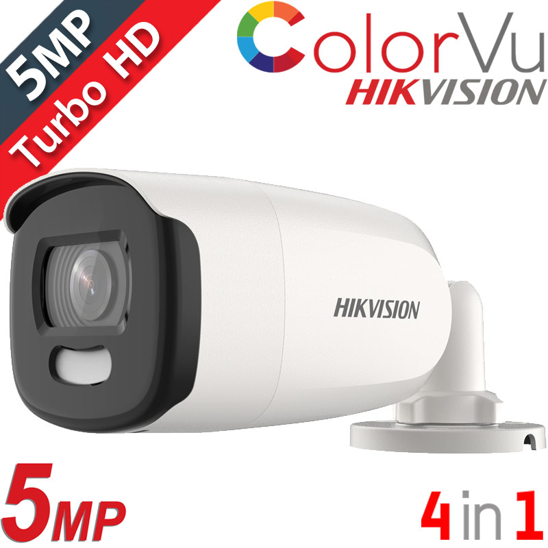 HIKVISION DS-2CE12HFT-F28 2.8mm 5Mpixels ColorVu 24-Hour Color Image, WDR 130dB, White Light 40μ. 4in1