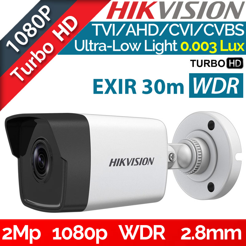 Hikvision DS-2CE16D8T-ITF 2.8mm 1080p TURBO HDTVI 2Mpixels WDR 130dB EXIR 30μ. Ultra-Low Light
