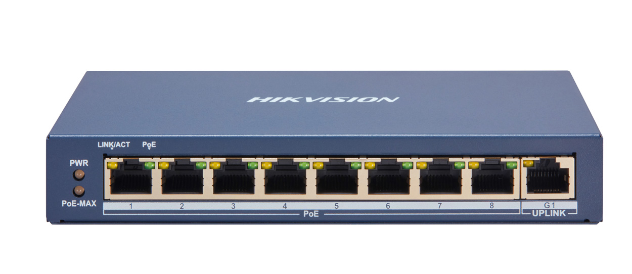 HIKVISION DS-3E1309P-EI 9 Ports Smart PoE Switch 802.3af/at 115Watts (8x100 Mbps PoE Ports, 1× Gigabit Port)