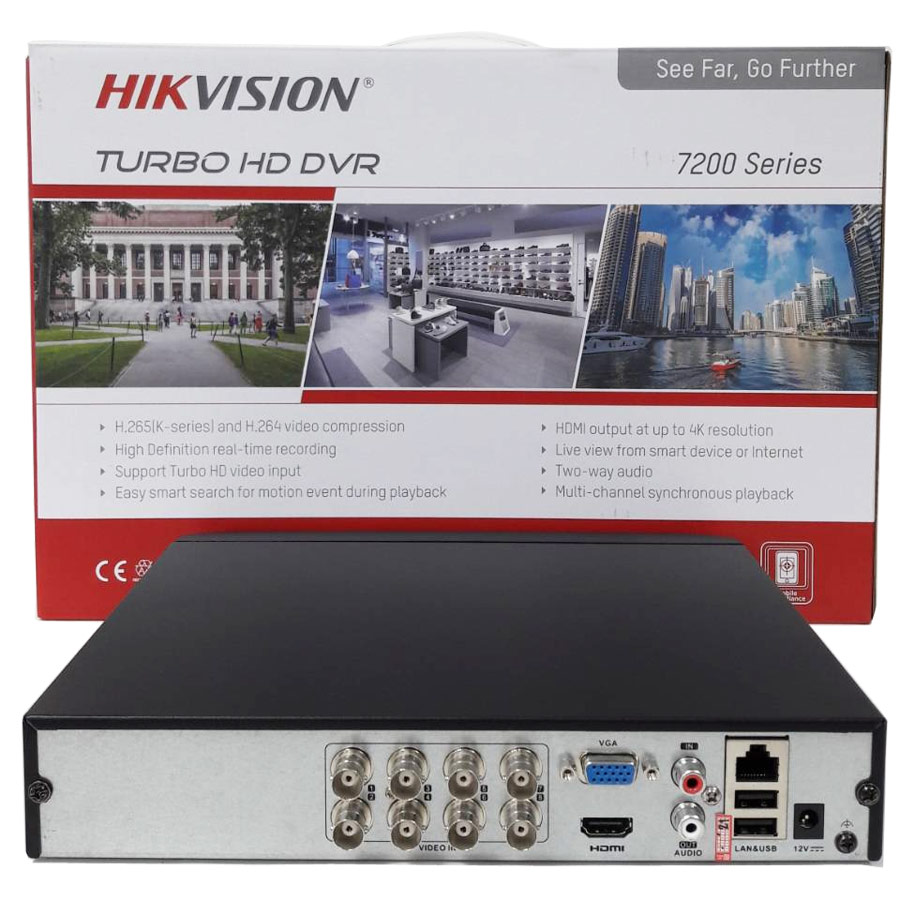 HIKVISION DS-7208HGHI-K1(S) DVR Καταγραφικό 8 καμερών Up to 1080p Lite, H.265, Audio over Coaxial