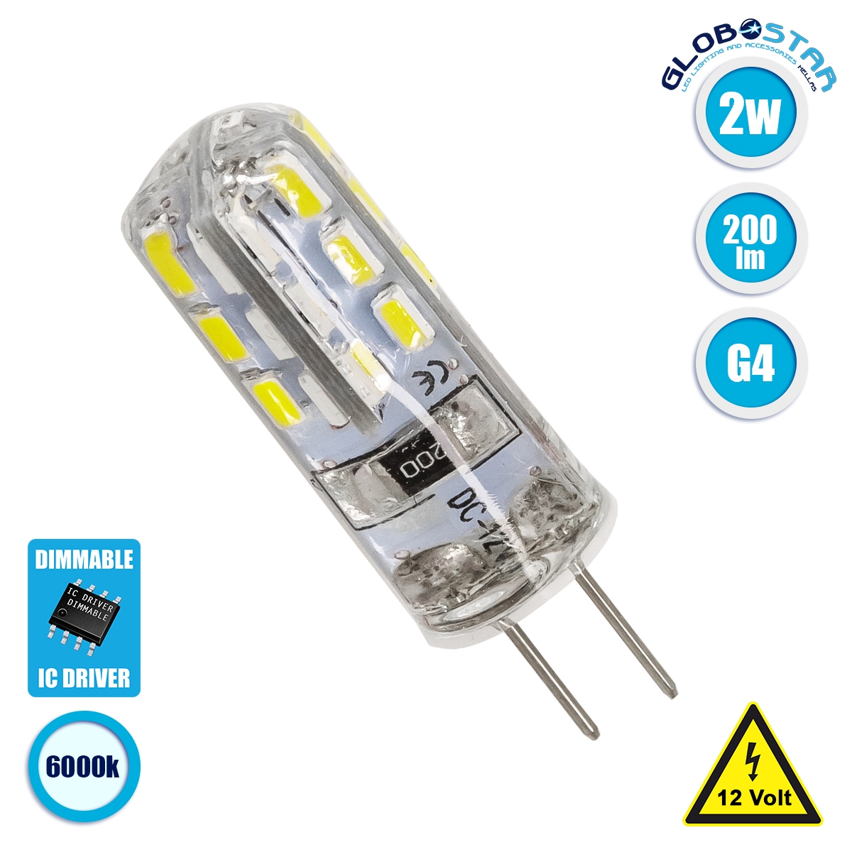 Bombilla LED G4 2W 12V SMD2835 24LED 360° - Pack De 10 / Blanco Neutro