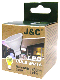 LED-1174 Λάμπα LED 12V με κούμπωμα MR16 5 Watt με θερμό φωτισμό 3000Κ