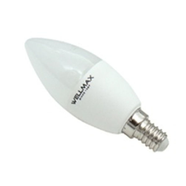 WELLMAX LED-1304 CW Λάμπα LED CANDLE SAMSUNG CHIP βιδωτή E14 8 Watt με ψυχρό φωτισμό 6500K 