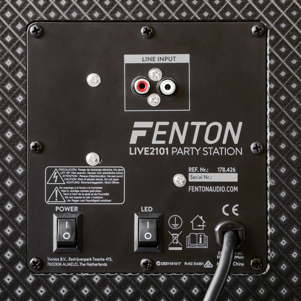 FENTON LIVE2101 Party Station Double 2x 10'' 800 Watt Max με AUX/ SD/ USB/ Bluetooth 178.426