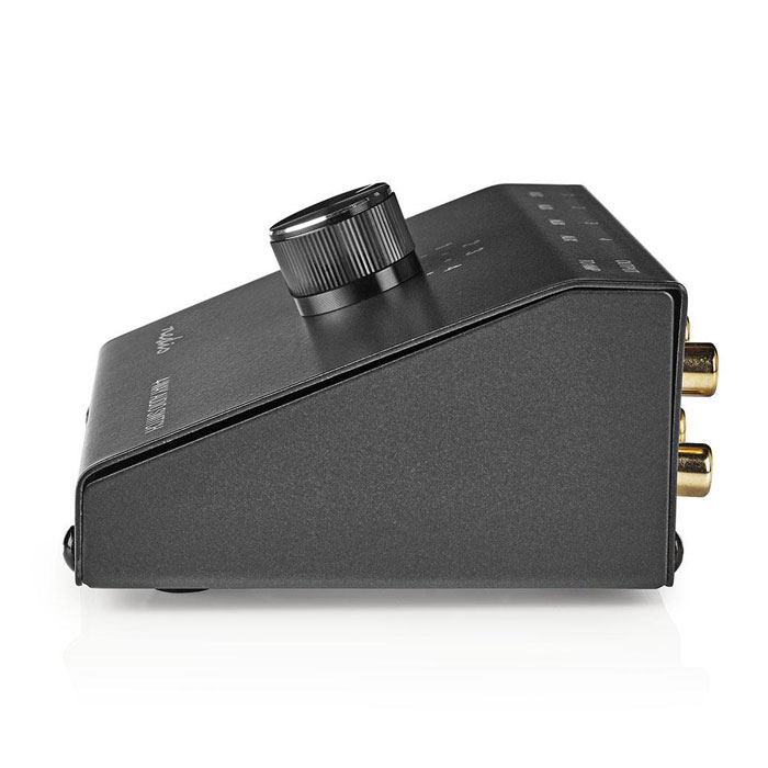NEDIS ASWI2404BK Switch με 4 εισόδους Audio (3x RCA+1x 3.5mm) - 1 έξοδο RCA Audio