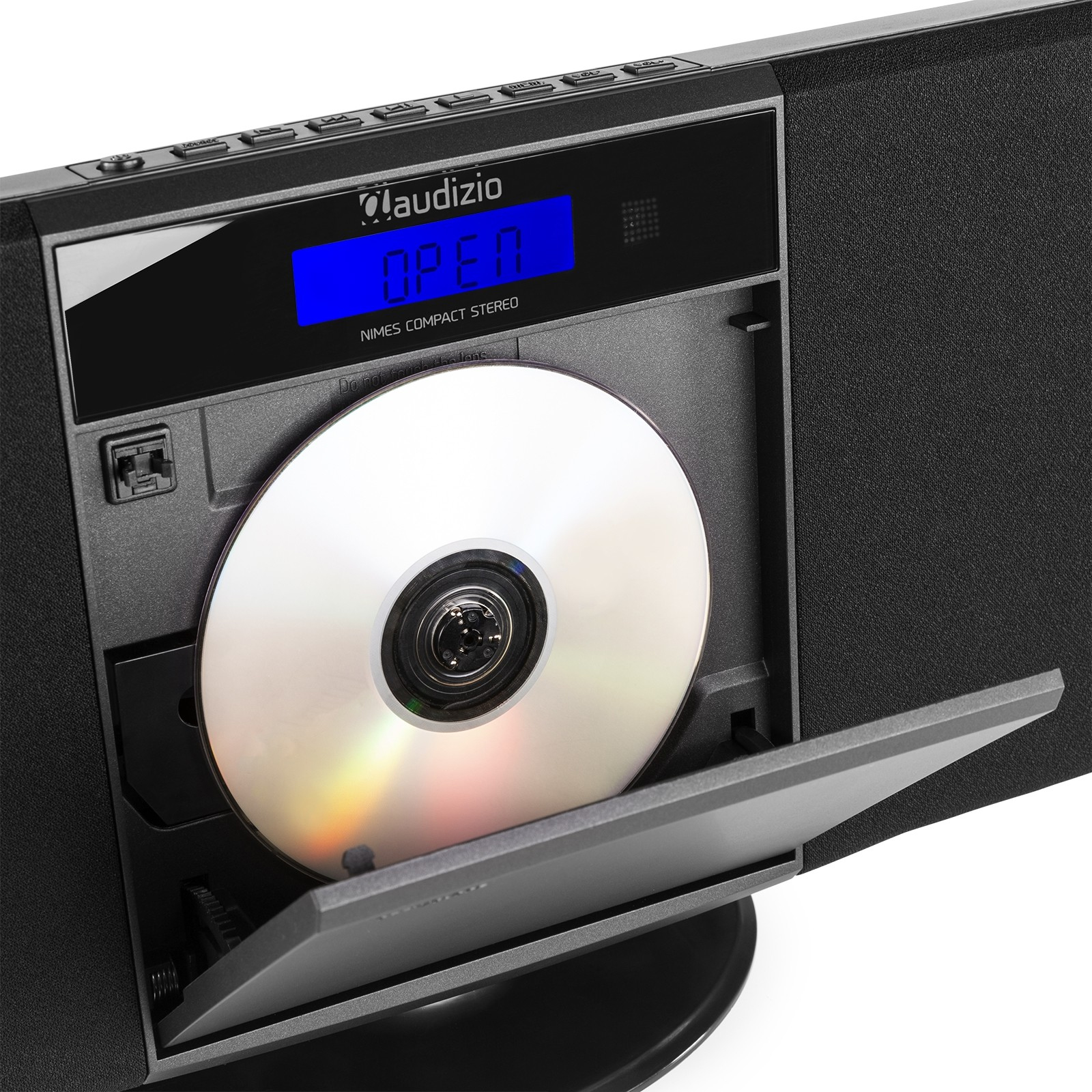 AUDIZIO NIMES BLACK Stereo HIFI System FM Radio με AUX IN - USB - Bluetooth, CD player και Alarm 102.310