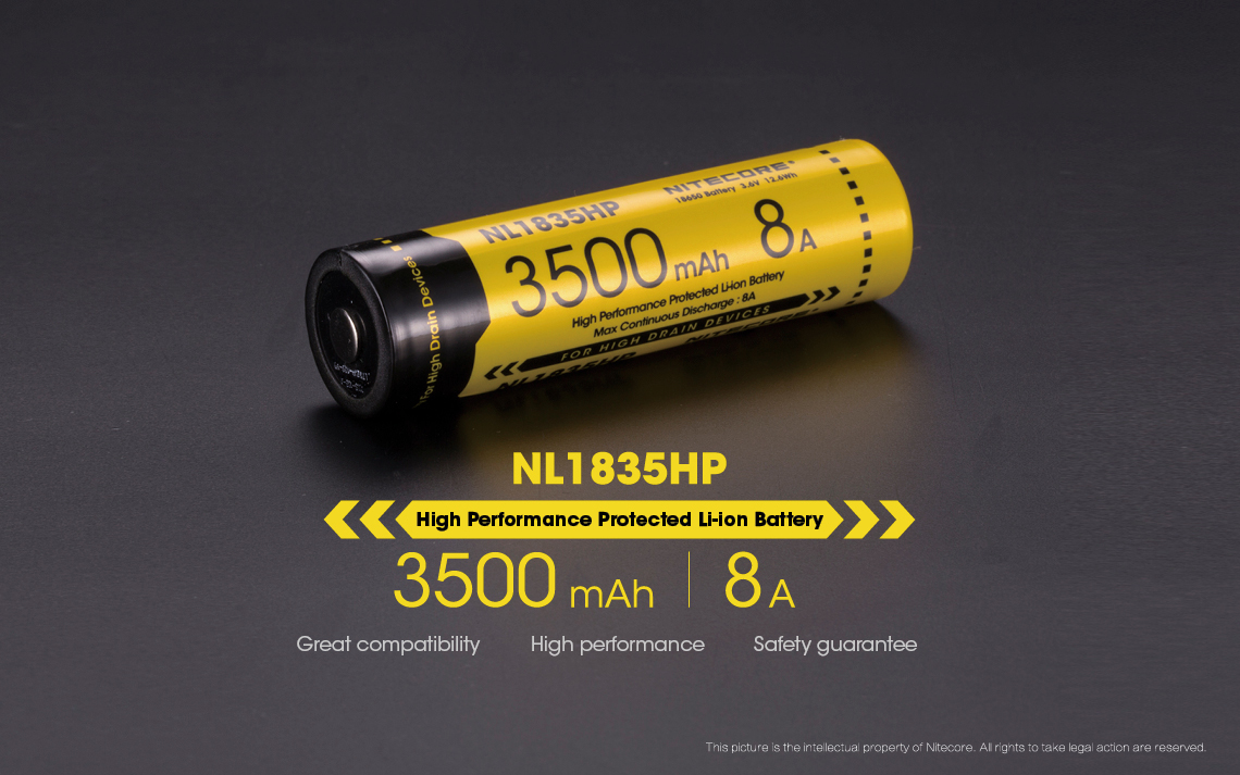 NITECORE NL1835HP Επαναφορτιζόμενη Μπαταρία 18650 Lithium 3.6V 3500mAh 8A