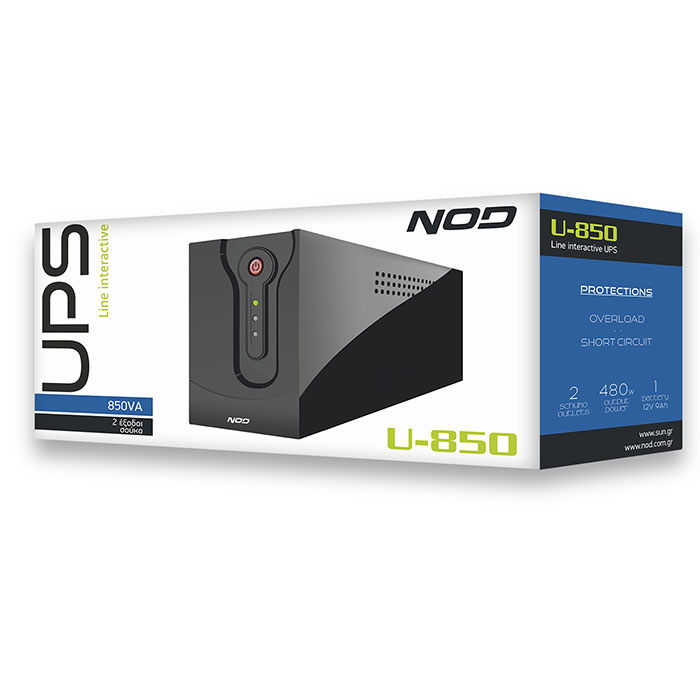 NOD U-850 Line Interactive UPS 850VA / 480W με Σταθεροποιητή