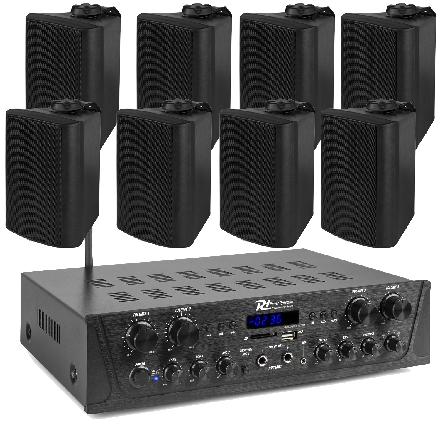 PV240BT AMPLIFICATEUR AUDIO 4 ZONES, 400 W