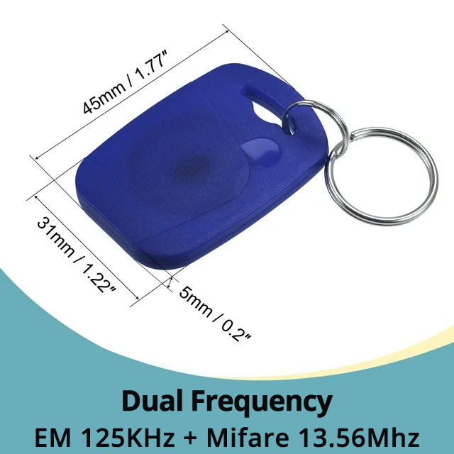 PSP-EM-MF Μπρελόκ Proximity ΔΙΠΛΗΣ ΣΥΧΝΟΤΗΤΑΣ (EM 125KHz + MIFARE 13.56Mhz) σε ΜΠΛΕ Χρώμα