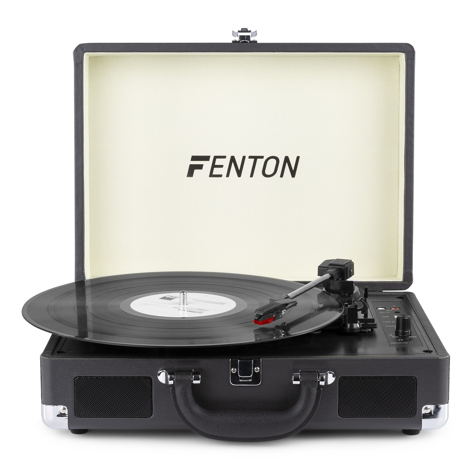 FENTON RP115C Πικάπ με ενσωμ. Ηχεία, AUX και USB Recording, Bluetooth 102.107 Βαλίτσα σε Ανθρακί
