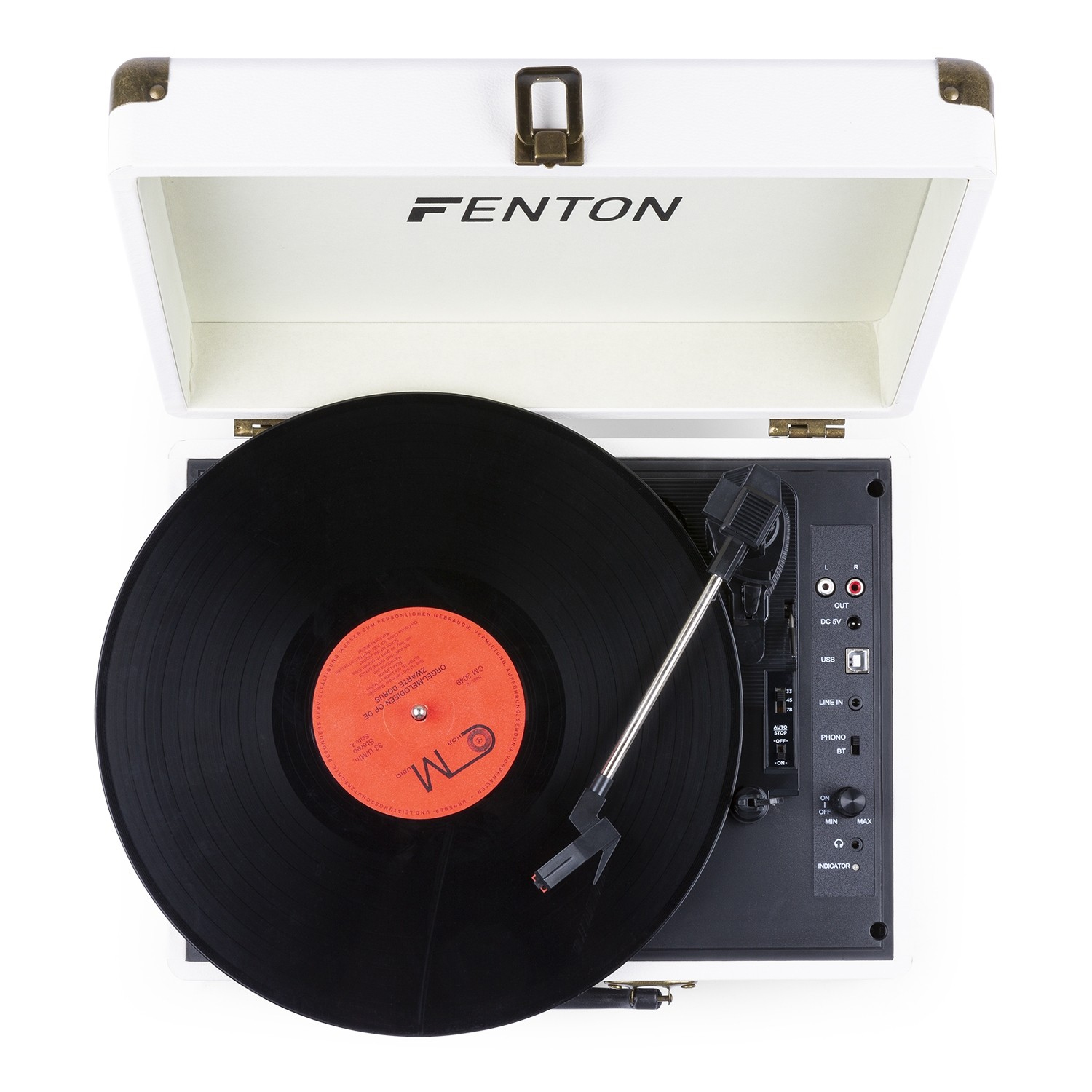FENTON RP11G Πικάπ με ενσωμ. Ηχεία, AUX και USB Recording, Bluetooth Βαλίτσα σε κρεμ 102.112 --