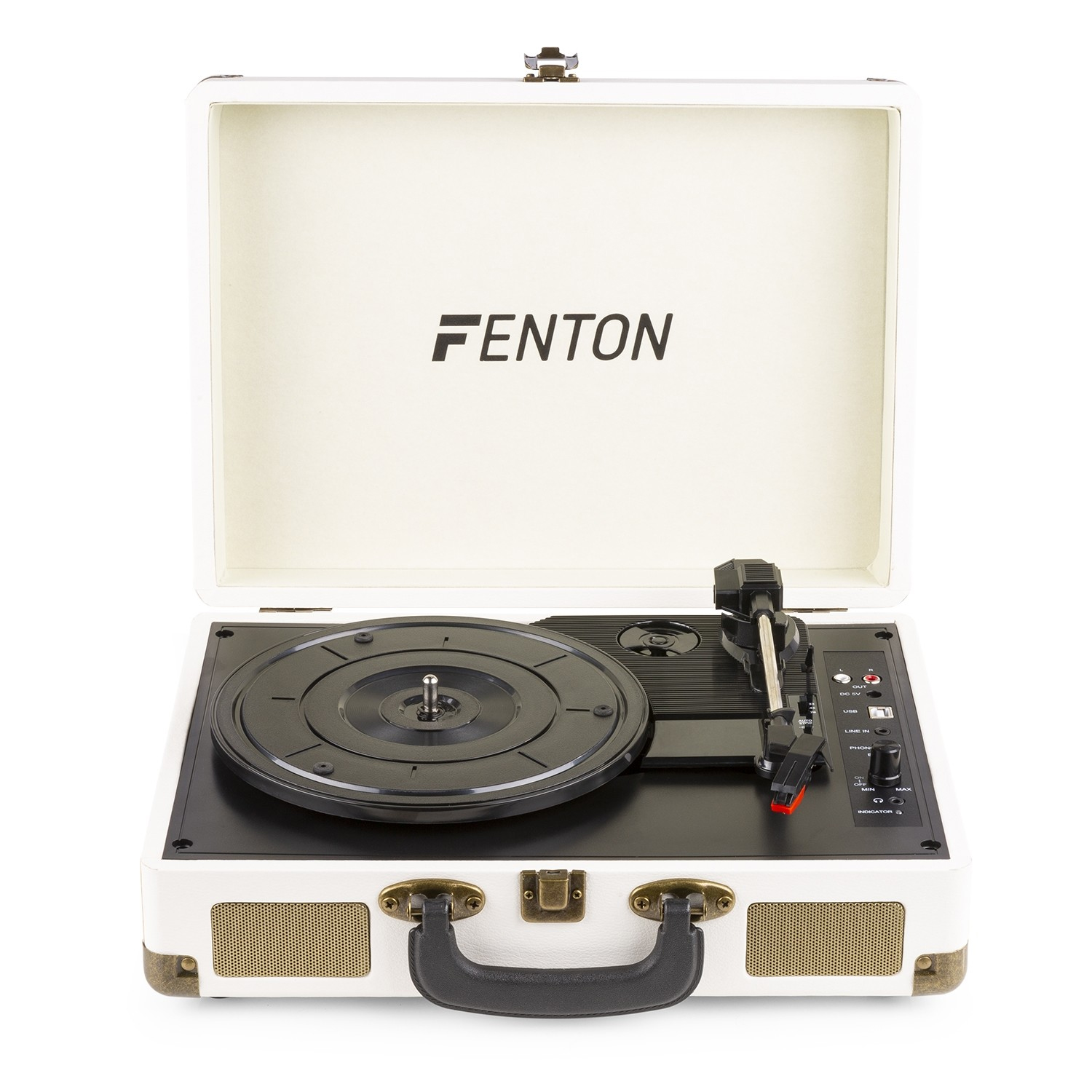 FENTON RP11G Πικάπ με ενσωμ. Ηχεία, AUX και USB Recording, Bluetooth Βαλίτσα σε κρεμ 102.112 --