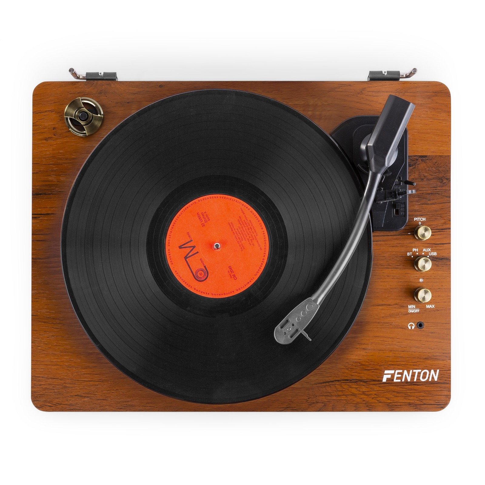 FENTON RP162D Πικάπ με Ενσωματωμένα Ηχεία, AUX, USB Player - Recording, Bluetooth σε Σκούρο Ξύλο 102.167