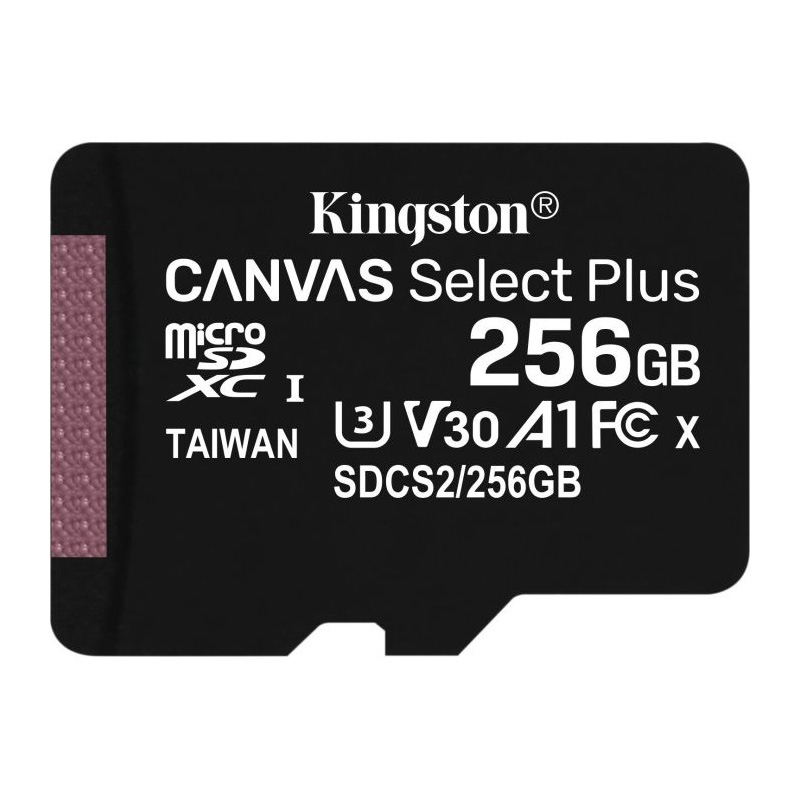 KINGSTON Canvas Select Plus 256GB microSD Class10 UHS-I U3 SDCS2/256GBSP, microSDXC