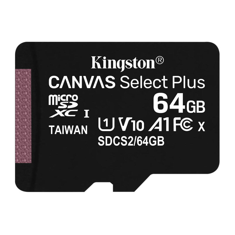 KINGSTON SDCS2/64GBSP Canvas Select Plus 64GB microSD (microSDHC) CLASS 10 UHS-I U1 (Χωρίς Αντάπτορα)