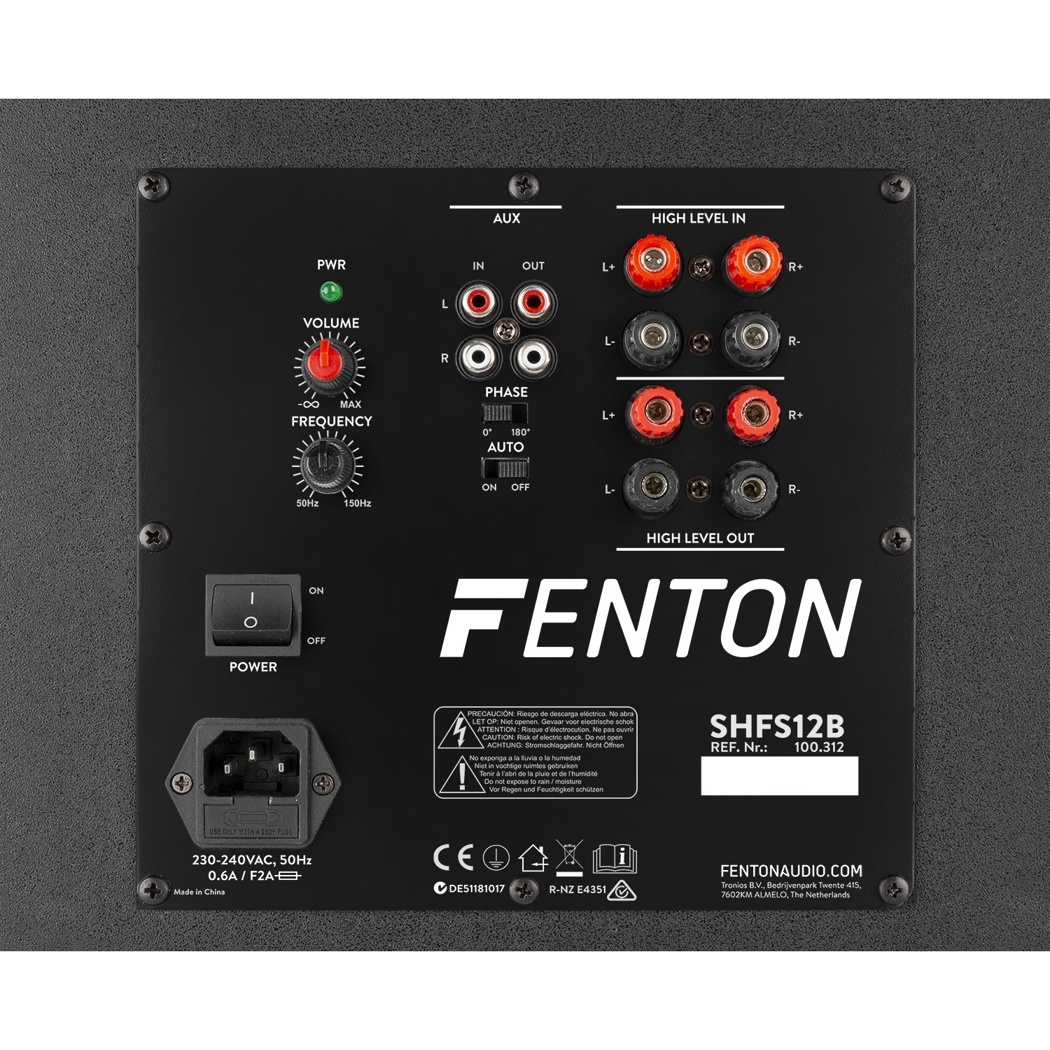 FENTON SHFS12B Αυτοενισχυόμενο SubWoofer 12" ισχύος 400 Watt Max 100.312