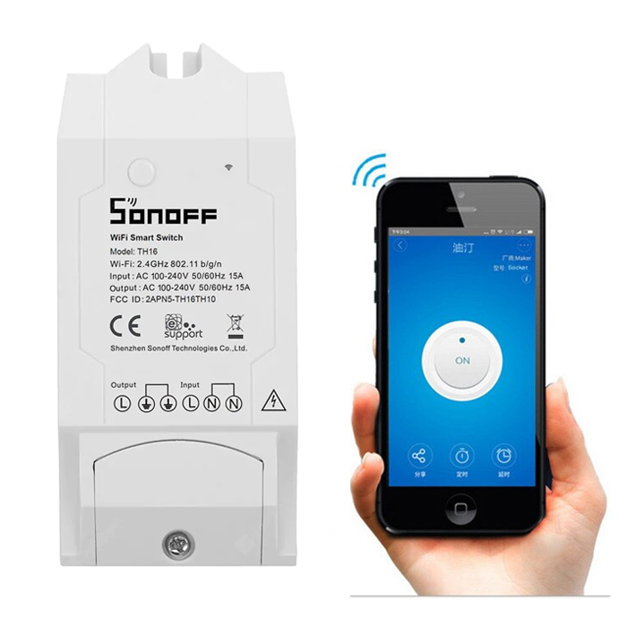 SONOFF TH16 Τηλεχειριζόμενος Smart WiFi Διακόπτης Θερμοστάτης Υγρασίας ...