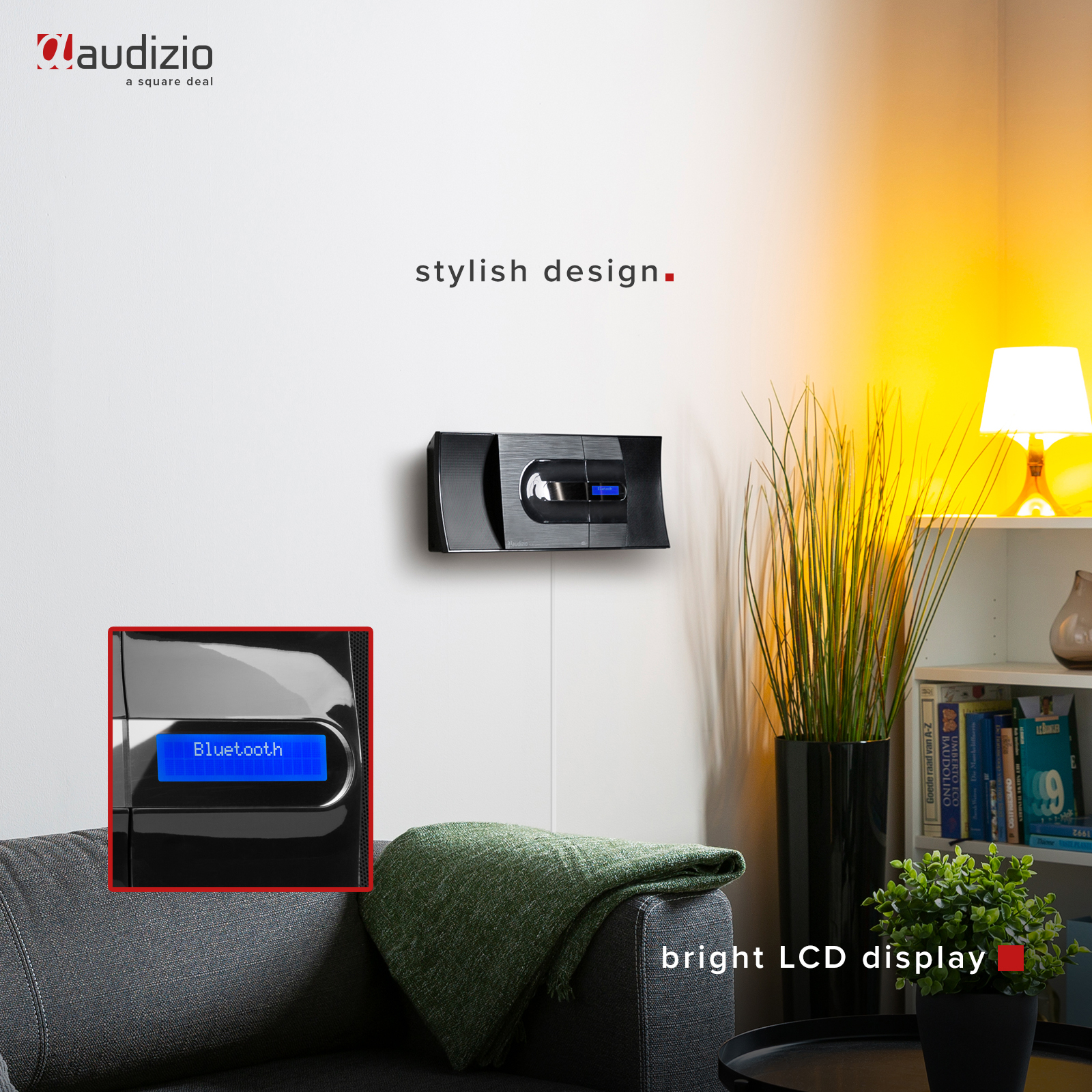 AUDIZIO TOURS BLACK Stereo HIFI System Ραδιόφωνο DAB+, FM με AUX IN - USB - Bluetooth, CD player και Alarm 102.318