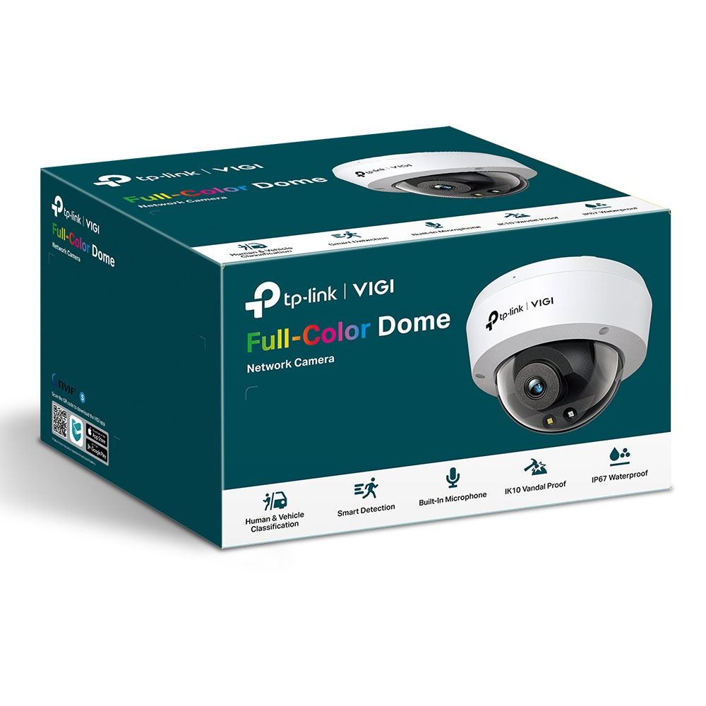 TP-LINK VIGI C230 Δικτυακή Ενσύρματη IP κάμερα Dome Fulll-Color 3Mpixels PoE 2.8mm 30m IR Led IP67 Built-in Microphone  