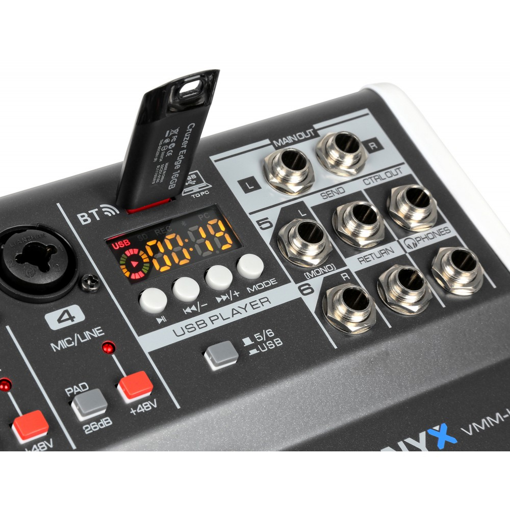 VONYX VMM-K602 Κονσόλα Ήχου 6 Καναλιών 16FX/ USB/ MP3/ Bluetooth/ REC 172.587