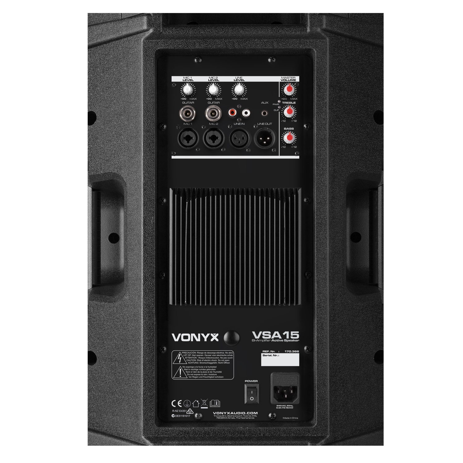 VONYX VSA15 Bi-Active PA ηχείο 15" 1000 Watt Max / 500 Watt (τμχ) 170.366