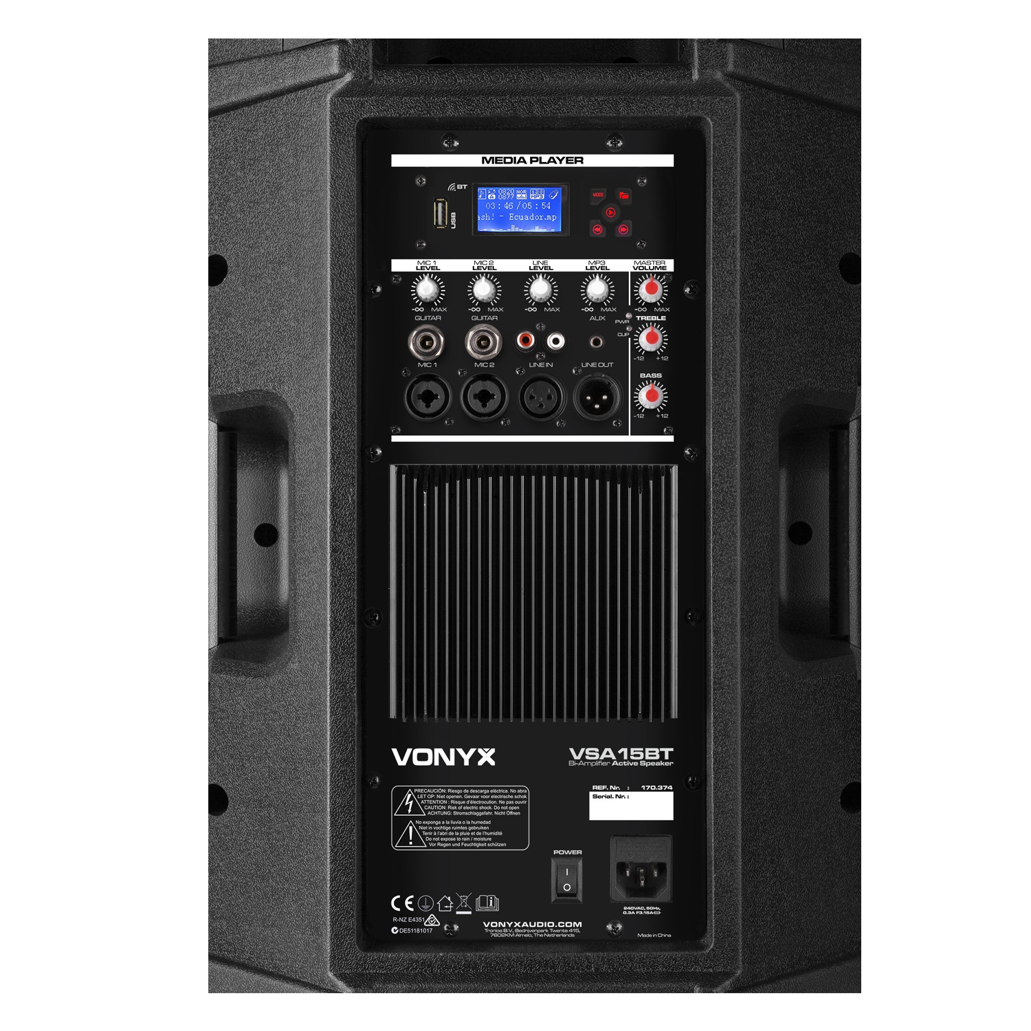 B-STOCK VONYX VSA15BT Bi-Active PA ηχείο 15" 1000 Watt Max / 500 Watt USB/ MP3/ Bluetooth (τμχ) 170.374