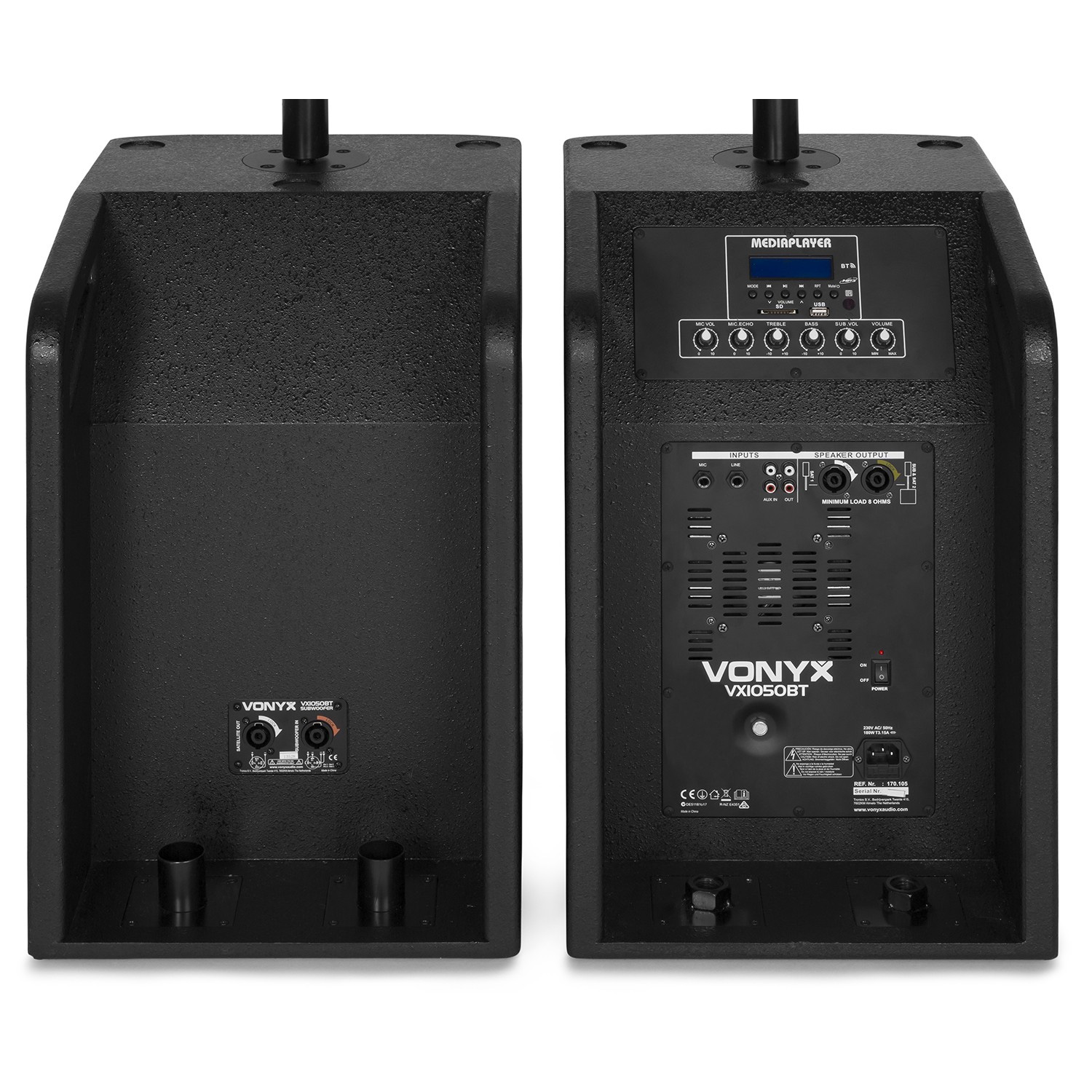VONYX VX1050BT 2.2 Ενεργό Σετ Ηχείων 2x Top Speaker και 2x Sub 12" με MP3/ USB/SD/ Bluetooth, Μικρόφ. 170.105