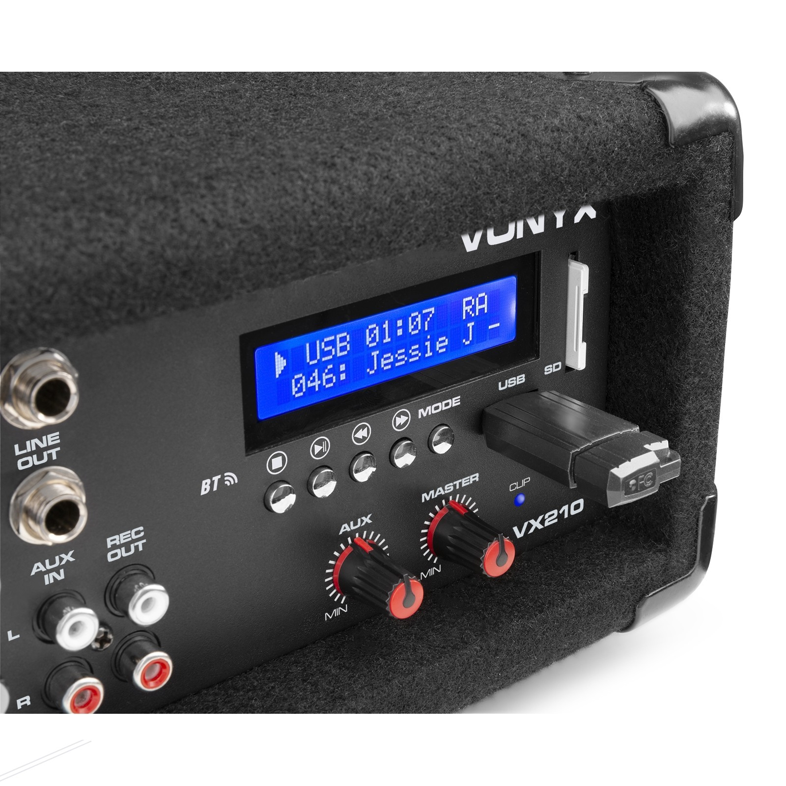 VONYX VX210 Σετ Ηχείων 2x 10" με αυτοενισχυόμενη κονσόλα 4 καναλιών με MP3/ USB/ SD/ Bluetooth και τρίποδες 170.110
