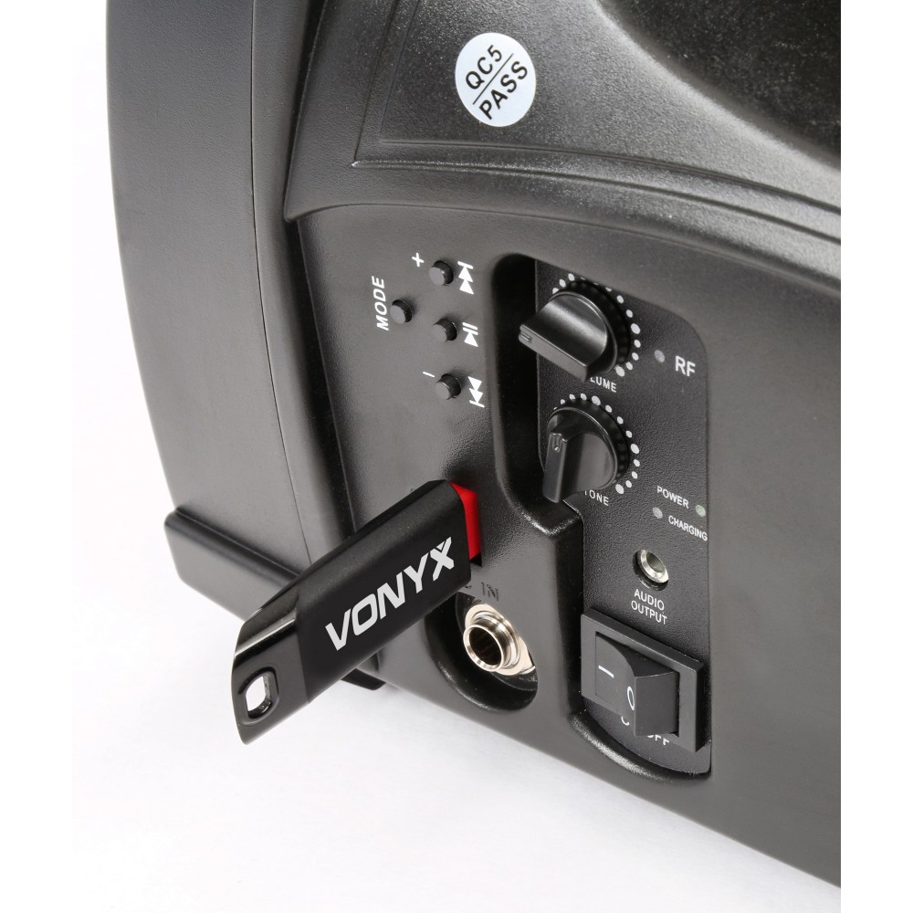 VONYX ST-010 Φορητό επαναφορτιζόμενο σύστημα 30 Watt RMS με USB και 1 Aσύρματο μικρόφωνο 178.869