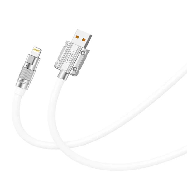 XO-NB227 Καλώδιo Ταχειας Φόρτισης Σιλικόνης 6Α USB 2.0 Lightninig αρσ. σε USB A αρσ. 1.2m σε Λευκό Χρώμα 3.3.44