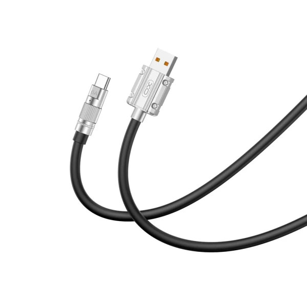 XO-NB227 Καλώδιo Ταχειας Φόρτισης Σιλικόνης 6Α USB 2.0 Type-C αρσ. σε USB A αρσ. 1.2m σε Μαύρο Χρώμα
