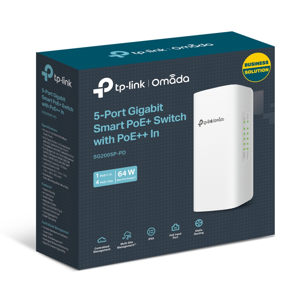 TP-Link SG2005P-PD Omada 5-Port Gigabit Smart PoE Switch με 1x PoE   In 