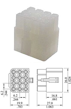 826031-12P (6700/S12) CYI Φίσσα πλαστική θηλυκή 12P