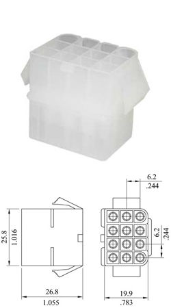 826131-12PE (6700/P12) CYI Φίσσα πλαστική αρσενική 12P