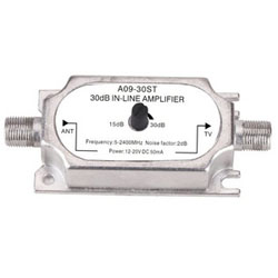 A09-30ST Ενισχυτής Γραμμής TV/SAT Ρυθμιζόμενος ενίσχυση 30dB 5-2400MHz  