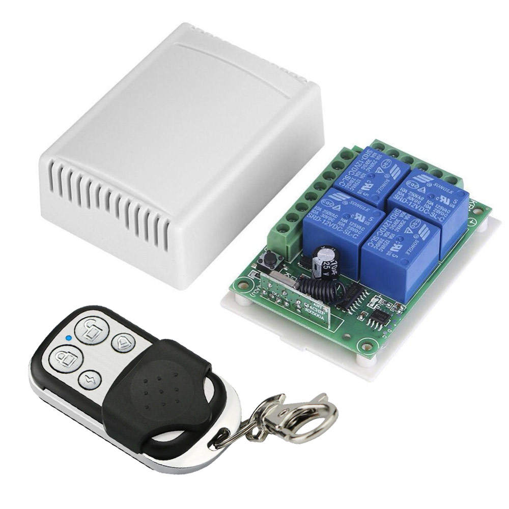 ANGA AG-X4CH Ασύρματος Δέκτης 12VDC 4CH (4 Καναλιών) με Τηλεχειριστήριο 4 πλήκτρων