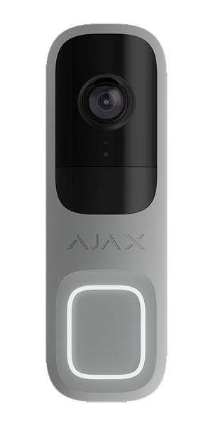 AJAX DOORBELL GRAY - Δικτυακή ασύρματη μπουτονιέρα μίας κλήσης με Κάμερα 4MP και τεχνολογία AI  