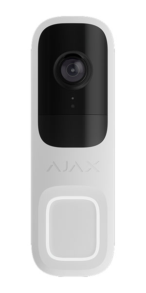AJAX DOORBELL WHITE - Δικτυακή ασύρματη μπουτονιέρα μίας κλήσης με Κάμερα 4MP και τεχνολογία AI