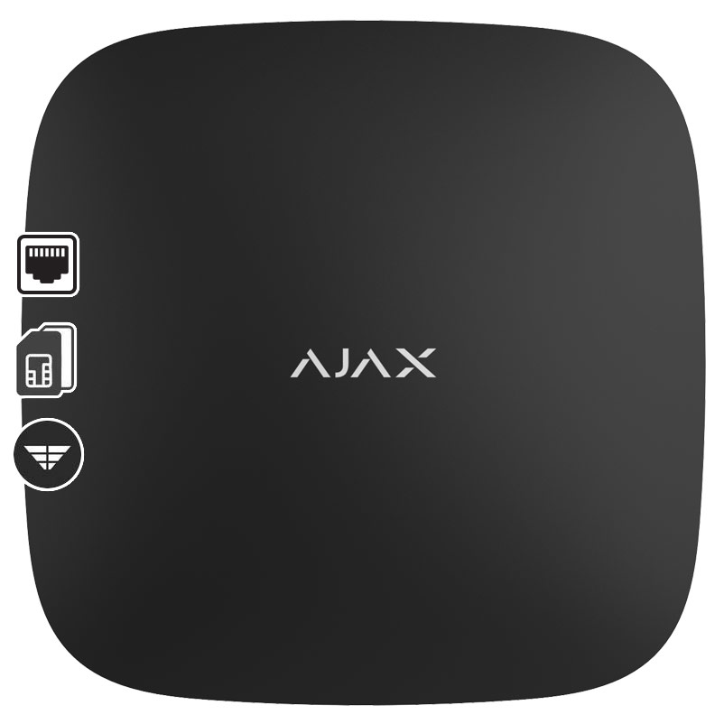 AJAX HUB 2 (2G) BLACK - Ασύρματη Κεντρική Μονάδα GSM/GPRS (Dual Micro SIM 2G) και Ethernet, σε Μαύρο χρώμα (38238.40.BL1)