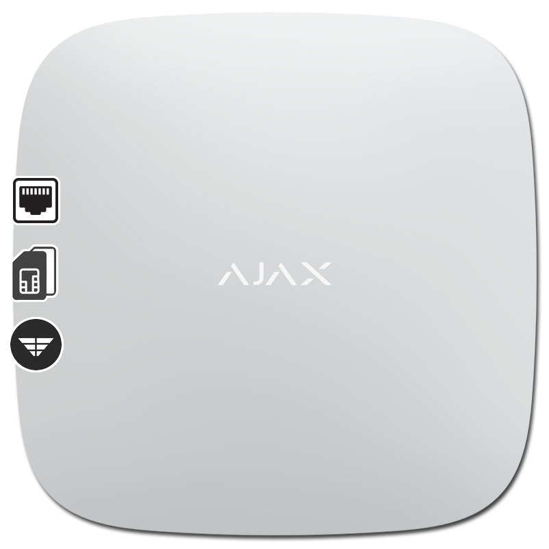 AJAX HUB 2 (2G) WHITE - Ασύρματη Κεντρική Μονάδα GSM/GPRS (Dual Micro SIM 2G) και Ethernet, σε λευκό χρώμα. (14910.40.WH1)