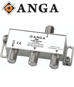 ANGA PS03 Διακλαδωτής TV-SAT 3 εξόδων (5 - 2400 MHz) με φις F και dc pass